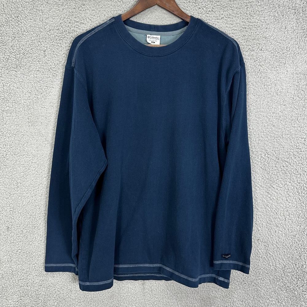 Columbia Shirt M Navy Blue Cotton Crewneck Outdoor Minimalist‎ Casual Gorpcore